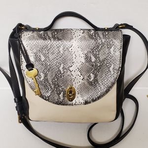 Fossil Crossbody Snake Print Bag